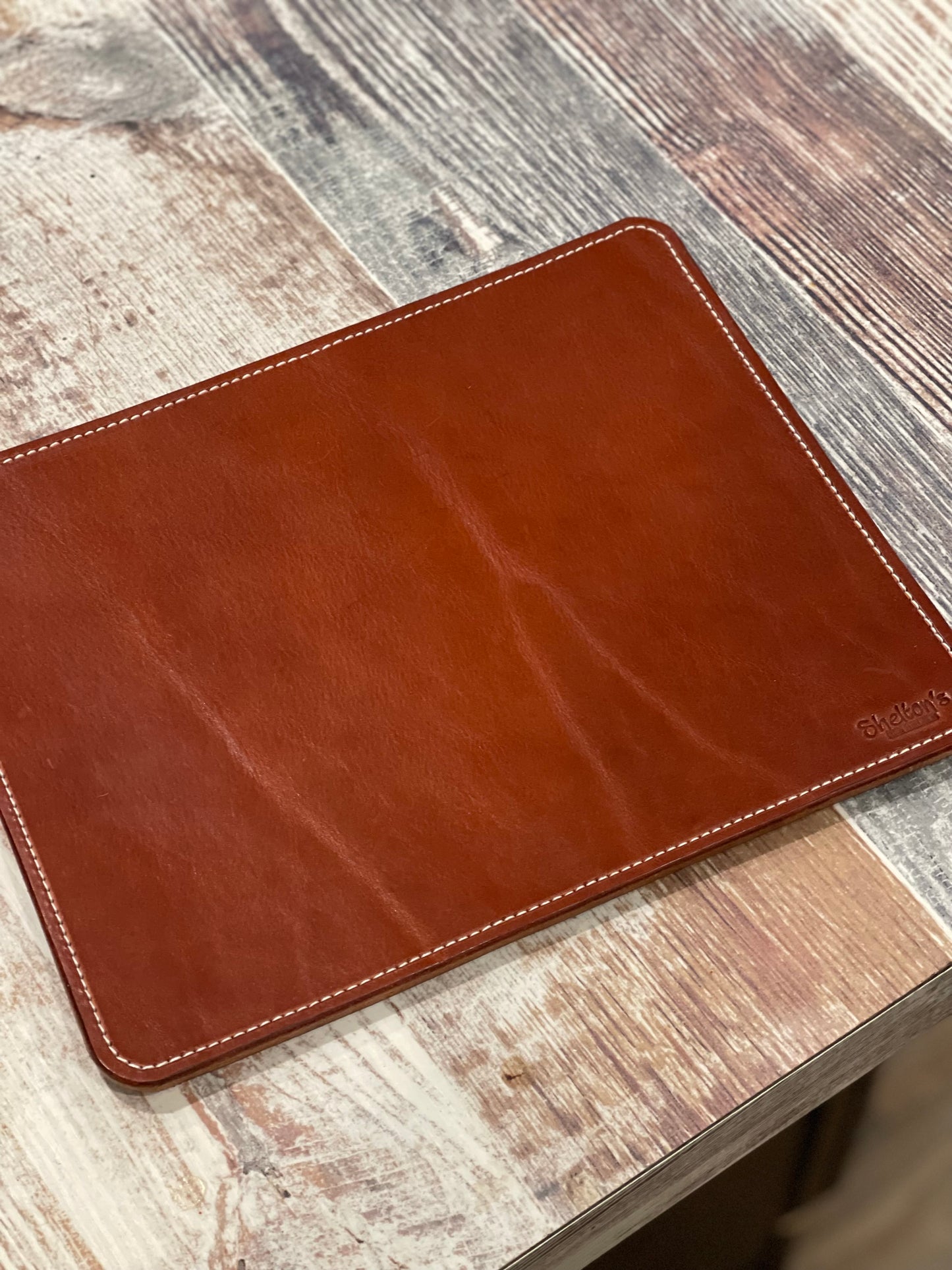 Hand made leather mouse pad