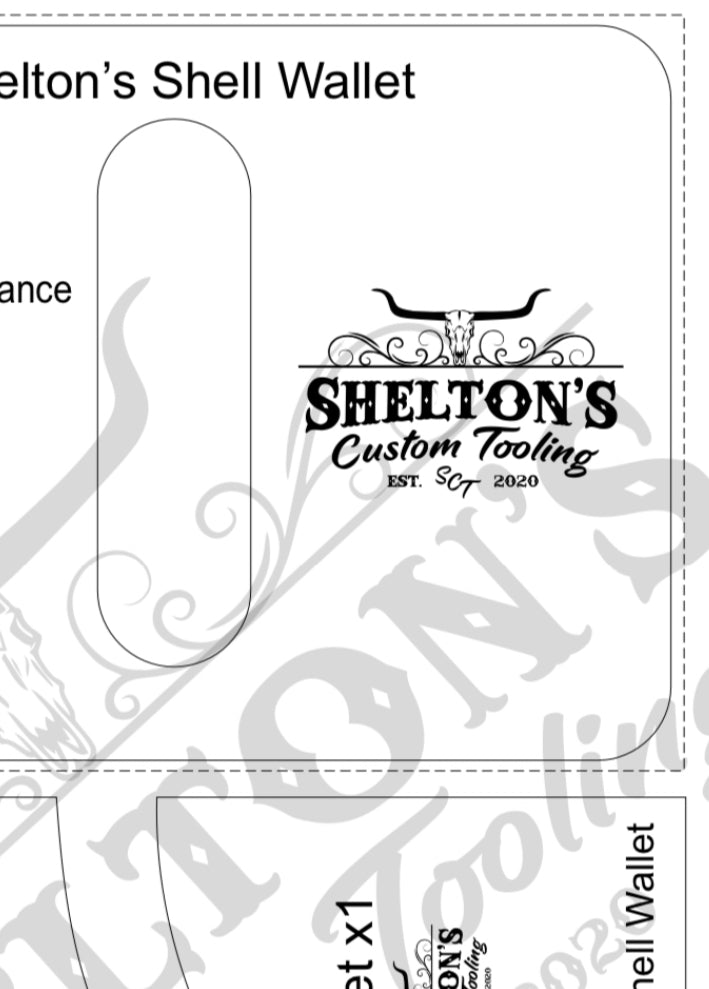 Sheltons shell wallet printable template